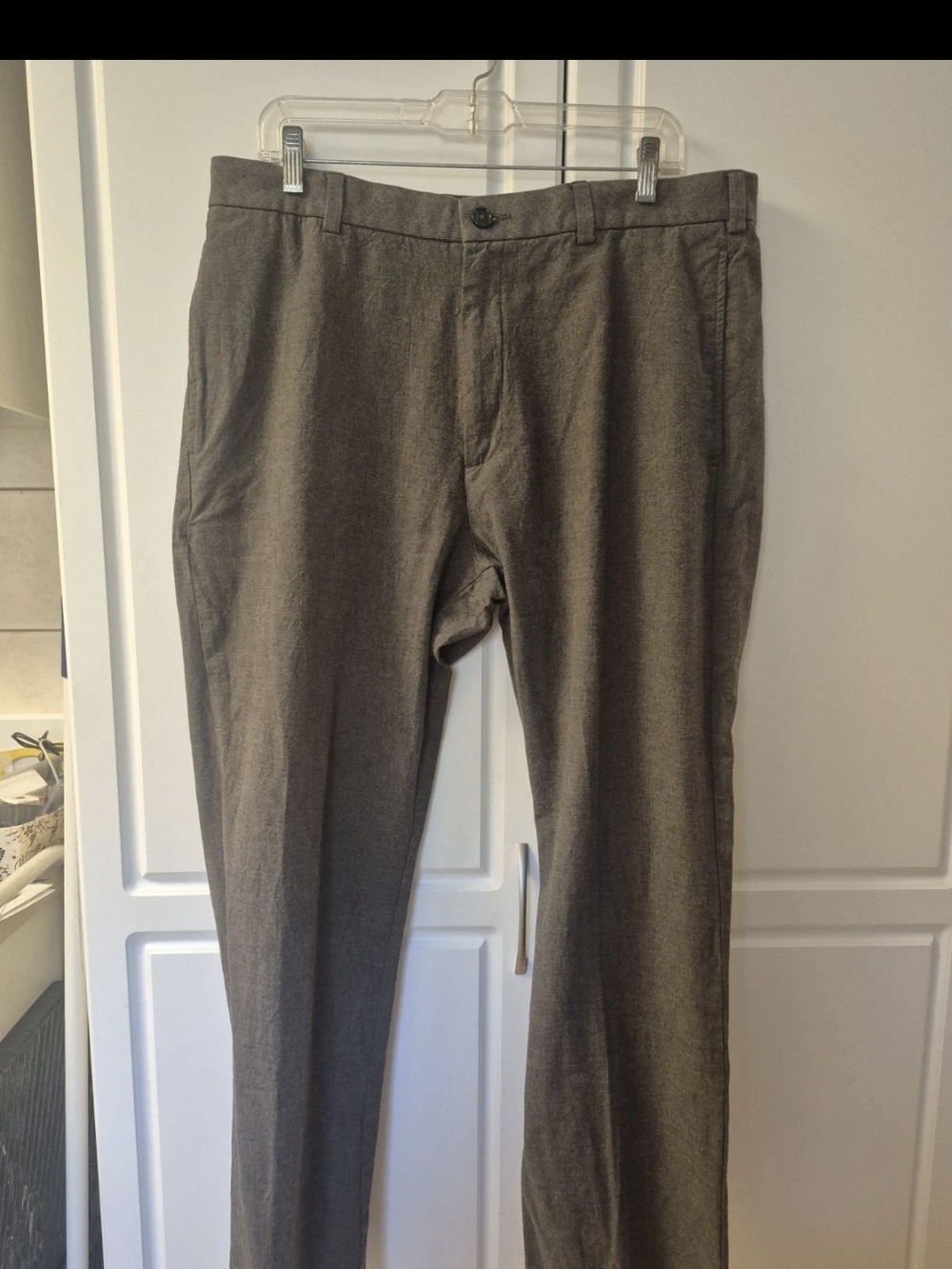 Roundtree & Yorke Dress Pants 36x30  Stretch Comfort Waistband Brown Tweed